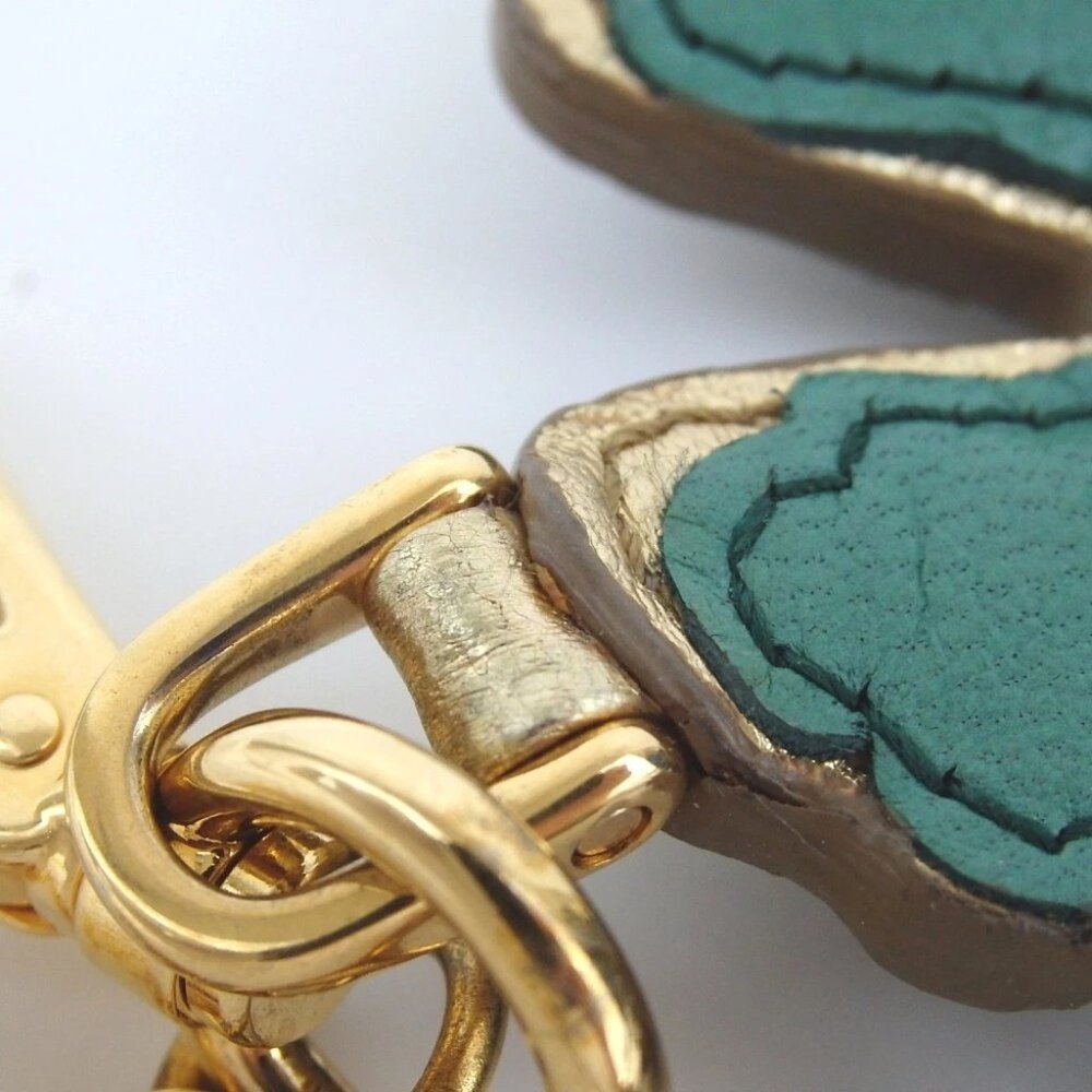 Authentic Miu Miu Flower Motif Key Ring Leather [… - image 8